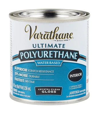 Varathane 200061H Gloss Interior Waterborne Diamond Polyurethane, 1/2-Pt.