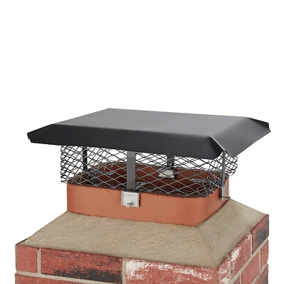 Shelter SCADJ-L Adjustable Chimney Cap, Black Steel, 3/4 In. Mesh