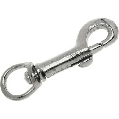 Campbell T7607602 Swivel Bolt Snap, 3/8-In., Round Eye, Nickel, 60 lb