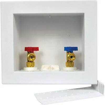 Oatey 38528 Quadtro Washing Machine Outlet Box, 1/2 in, Push Connect