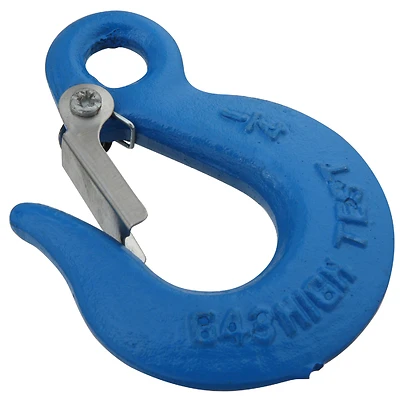 Slip Hook With Latch, Blue, 1/4 In.