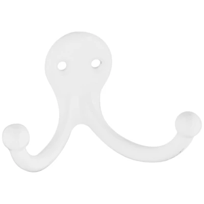 National Hardware N248-385 Clothes Hook, 35 Lb Capacity, White, 2-Pk