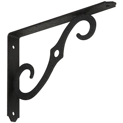 National Hardware Shelf Bracket, Antique Black, 8 x 5-1/2 In., Steel