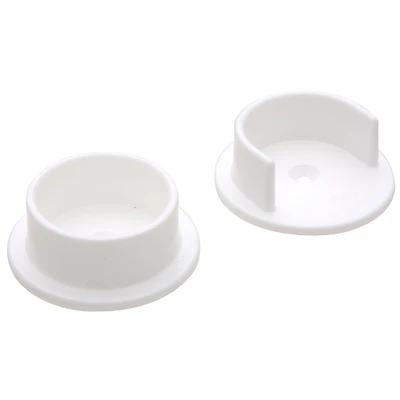 Closet Rod Pole Socket Set, White, Plastic, 1-3/8 In., Pr.