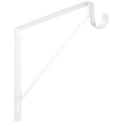 National Hardware Shelf/Rod Bracket, 125 lb, Steel, White