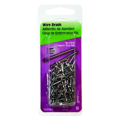 Wire Brads, Bright, 5/8-In. x 18, 2-oz.