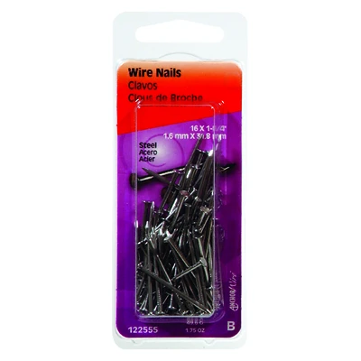 Bright Wire Nails, 1.25-In. x 16, 1.75-oz.