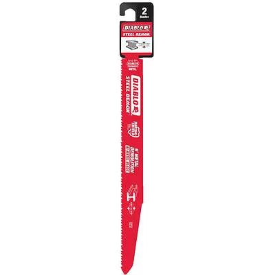 Diablo DS0908BFD2 Steel Demon Reciprocating Saw Blade, 9 In., 8-10 TPI, 2-Pk.