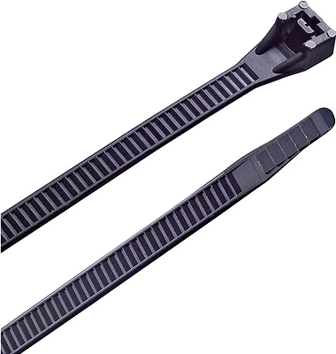 36 In. X 0.35 In. Heavy-duty Uv Black Nylon Cable Ties (50 Pk)