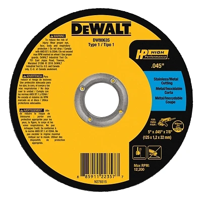 Abrasive Metal/INOX Cutting Wheel, 5 In.