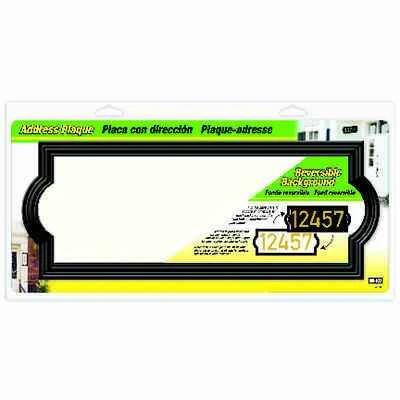 Hy-Ko AK-460 Address Plaque, Rectangular, Black Plastic