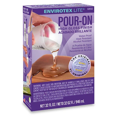 EnviroTex Lite 2032 Pour-On High-Gloss Epoxy Coating Kit, 32 Oz