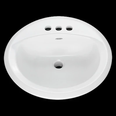 Rondalyn Drop In Lavatory Sink, White Round, 19 In.