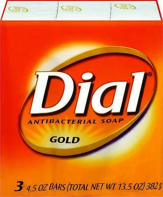 Antibacterial Soap Bars, Gold, 4-oz. 3-Pk.