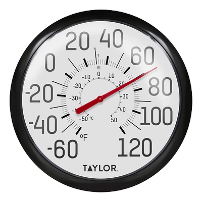 Taylor 6700 White Outdoor Dial Thermometer, 13-1/4 In.