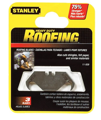 STANLEY 11-939 Utility Blade, 1-7/8 in L, HCS, 2-Point, 5/PK