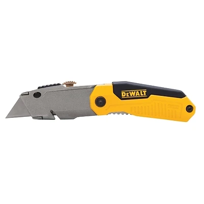 DEWALT DWHT10035L Utility Knife, 2-1/2 in L Blade, Metal Blade, Long Handle, Black/Yellow Handle