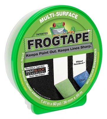 FrogTape 1358465 Painting Tape, 60 yd L, 1.41 in W, 5.7 mil Thick, Green