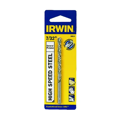 Irwin 60514 Jobber Drill Bit, HSS, 7/32 In Dia, 2-3/8 In OAL