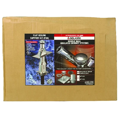 Selkirk 206620 Sure-Temp 6-Inch Flat Ceiling Support Kit, Stainless Steel