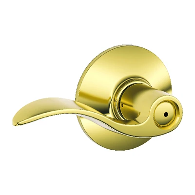 Schlage F40V ACC 605 Accent Brass Privacy Lever Lockset