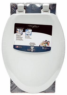 Elongated Molded Wood Toilet Seat, Easy-Clean & Change® Hinge, STA-TITE®, White