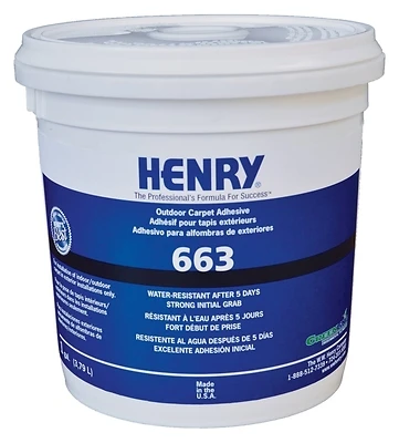Henry 663 Outdoor Carpet Adhesive, Beige, 1-Gal.