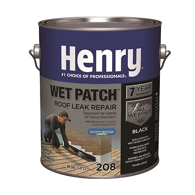 Henry HE208042 Wet Patch Roof Cement, Black, 1 Gallon