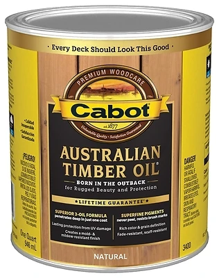 Cabot 3400-05 Australian Timber Oil, Natural, 1-Qt.