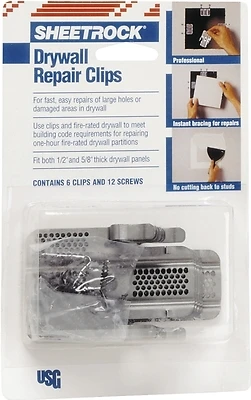 Sheetrock Drywall Repair Clips, 1.25 In., 6-Pack