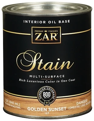 Zar 12712 Interior Wood Stain, Golden Oak, 1 Qt.
