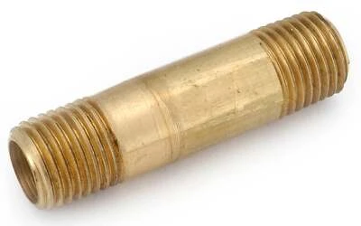 Pipe Fittings, Red Brass Nipple, Lead Free, 1/4 x 4 In.