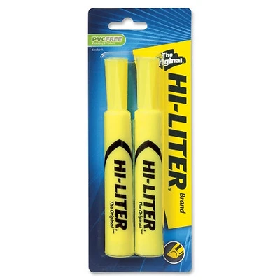 Highlighter,Chisel Point,2/CD,Fluorescent Yellow