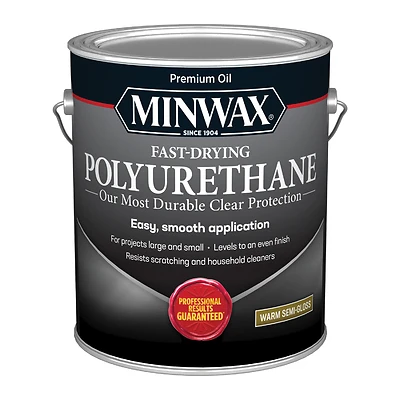 Minwax 71029 Polyurethane Paint, Fast-Drying, Semi-Gloss, Clear, 1 Gal