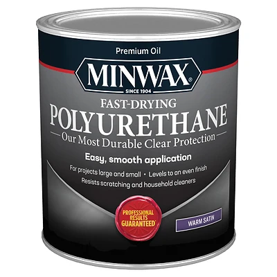 Minwax 63010444 Satin Oil-Based Polyurethane Wood Finish, 1 Qt.