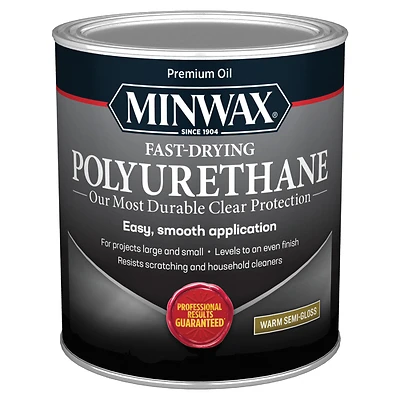 Minwax 63005444 Semi-Gloss Polyurethane Finish, Clear, 1 Qt.