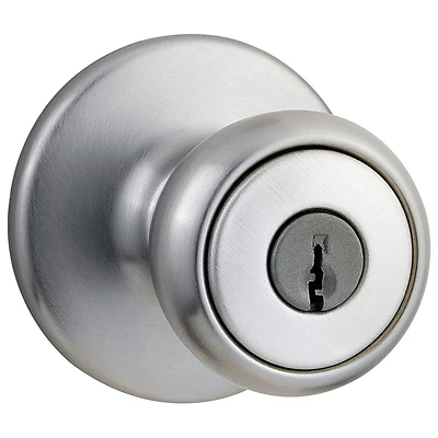 Kwikset 94002-829 Tylo Entry Door Knob Lockset, Satin Chrome