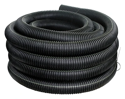 Hancor 03510100 Poly Drainage Tube, Corrugated, Solid, 3 In. x 100 Ft.