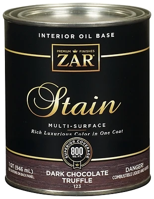 ZAR 831439 Interior Wood Stain, Dark Chocolate Truffle, 1 Qt.