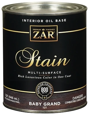 Zar 12112 Interior Wood Stain, Baby Grand Black Onyx, Qt.