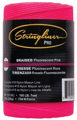 Stringliner 35462 Pro Series Mason Line, #18, 500 Ft., Fluorescent Pink