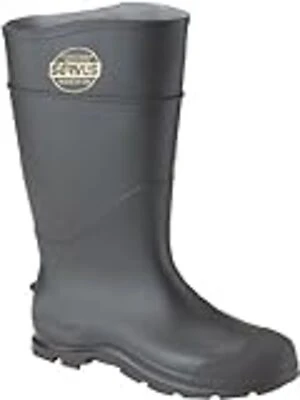 Men's Size 9 Black Pvc Rubber Boot - 16 Inch Plain Toe