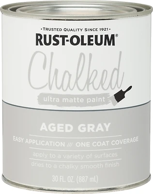 Rust-Oleum 285143 Chalked Paint, Aged Gray Blue, Ultra Matte, 30 oz