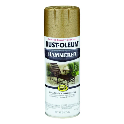 Rust-Oleum 7210830 Stops Rust Spray Paint, Gold Hammered, 12 oz