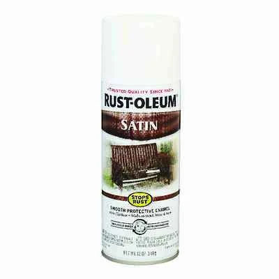 Rust-Oleum 7791830 Stops Rust White Satin Spray Enamel, 12 Oz.