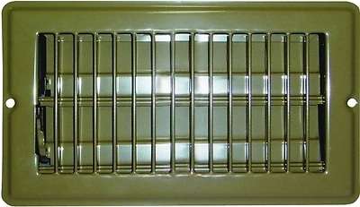 US Hardware V-102B Floor Register, 4 in W, 8 in H, 9/16 in L, Steel, Brown