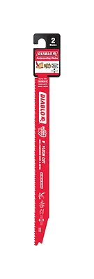 Reciprocating Saw Blade, Bi-Metal, 9-In., 10-14 TPI, 2-Pk.