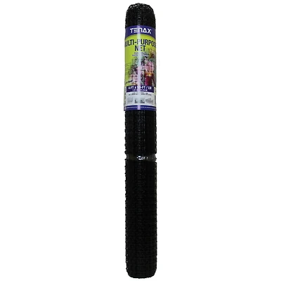 Tenax 419594 Black Polypropylene Multi-Purpose Netting, 4 Ft. x 50 Ft.