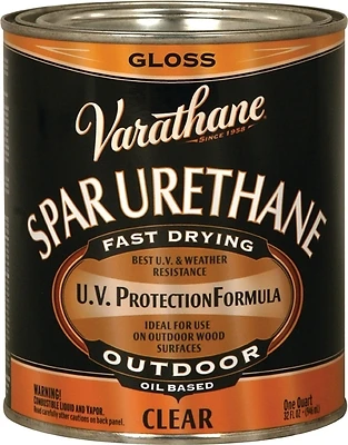 Varathane 9241H Spar Urethane, Oil-Based, Clear Gloss, 1-Qt.