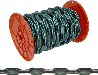 Campbell PS0332027 Straight Link Chain, Green Vinyl Sleeve, 2/0, 60 Ft.